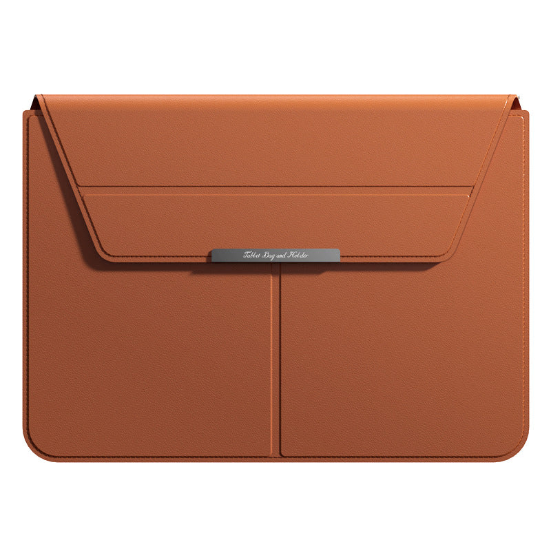 3-in-1 Detachable PU Leather Laptop Sleeve with Ergonomic Stand & Mouse Pad(brown  13/14 inch)