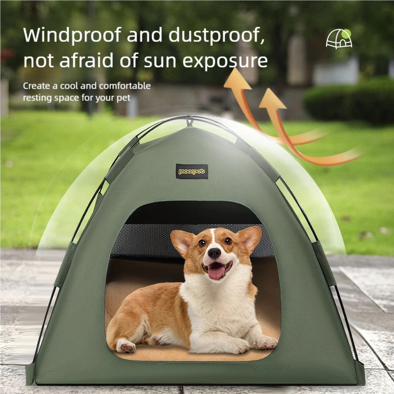 Small Size Pet Tent for Cats & Dogs(Khaki) - Portable Comfort Shelter with Soft Cushion 5