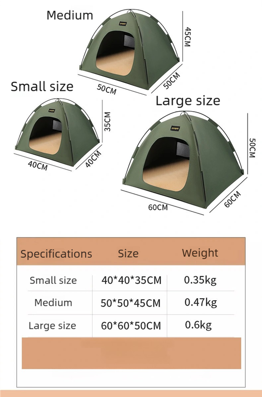 Small Size Pet Tent for Cats & Dogs(Grey) - Portable Comfort Shelter with Soft Cushion 4