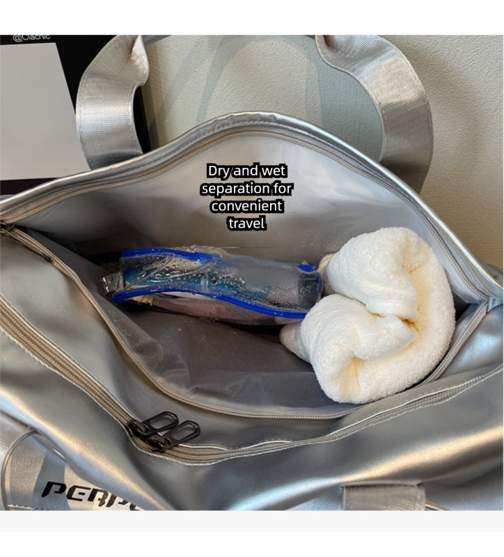 Lightweight Sports Bag with Dedicated Shoe and Wet Gear Zone(black) 4