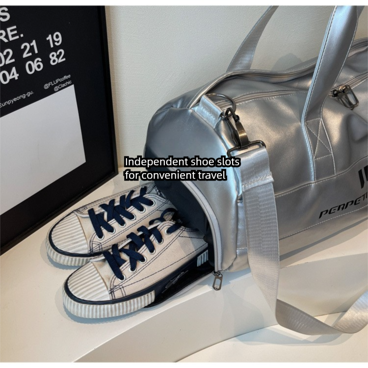 Lightweight Sports Bag with Dedicated Shoe and Wet Gear Zone(silver) 3