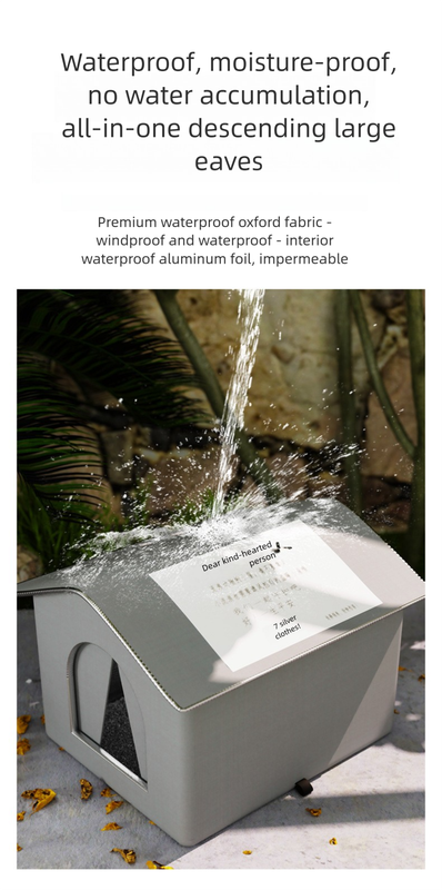 Medium Elevated Indoor/Outdoor Pet Shelter(blue): Waterproof, Insulated for All-Season Warmth