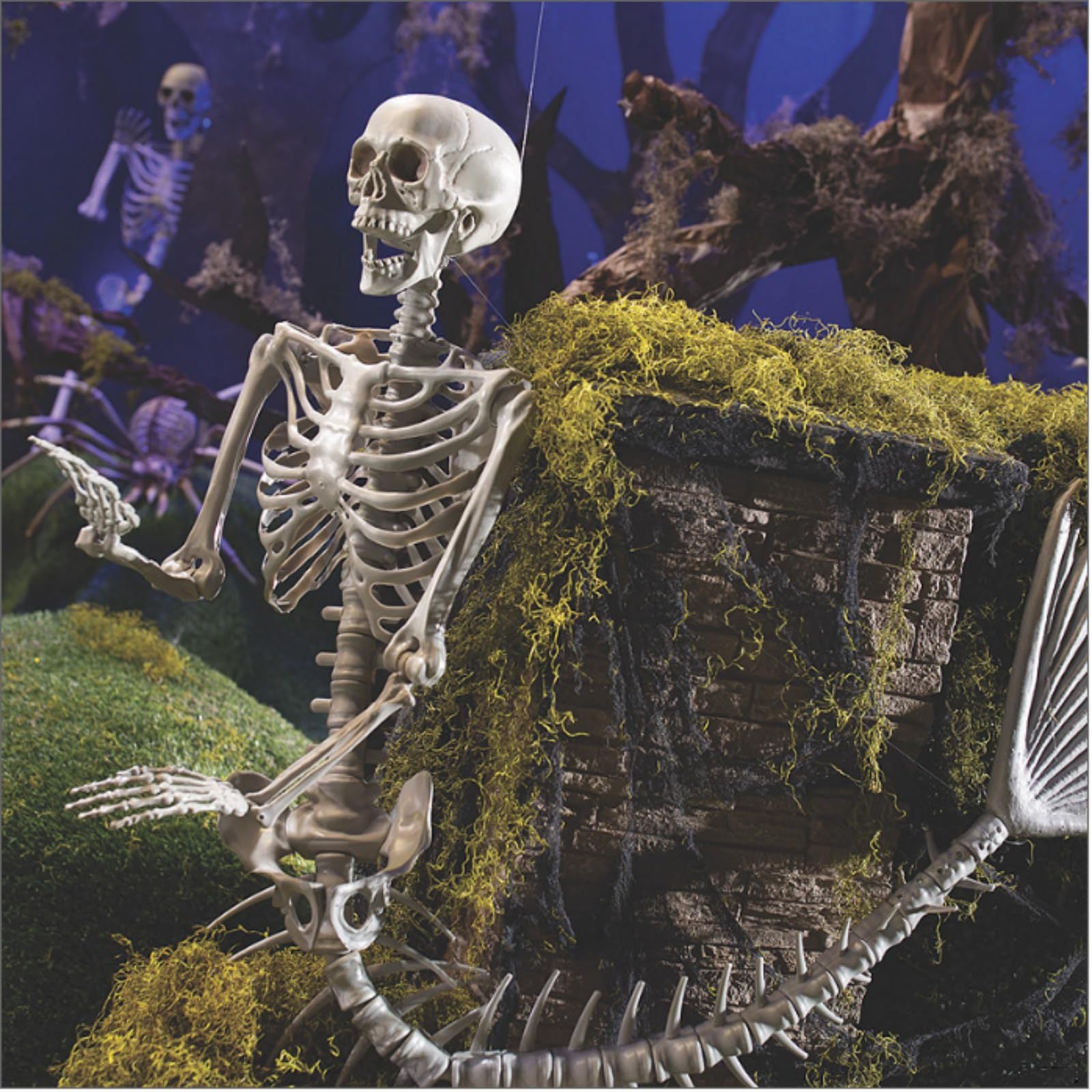 Halloween 31.5 inch  Poseable Mermaid Skeleton Prop Haunted Decor