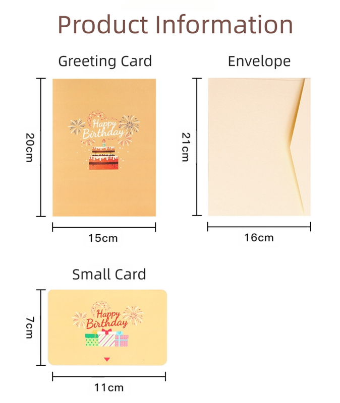 Interactive 3D Pop-Up Birthday Card with Music, Light