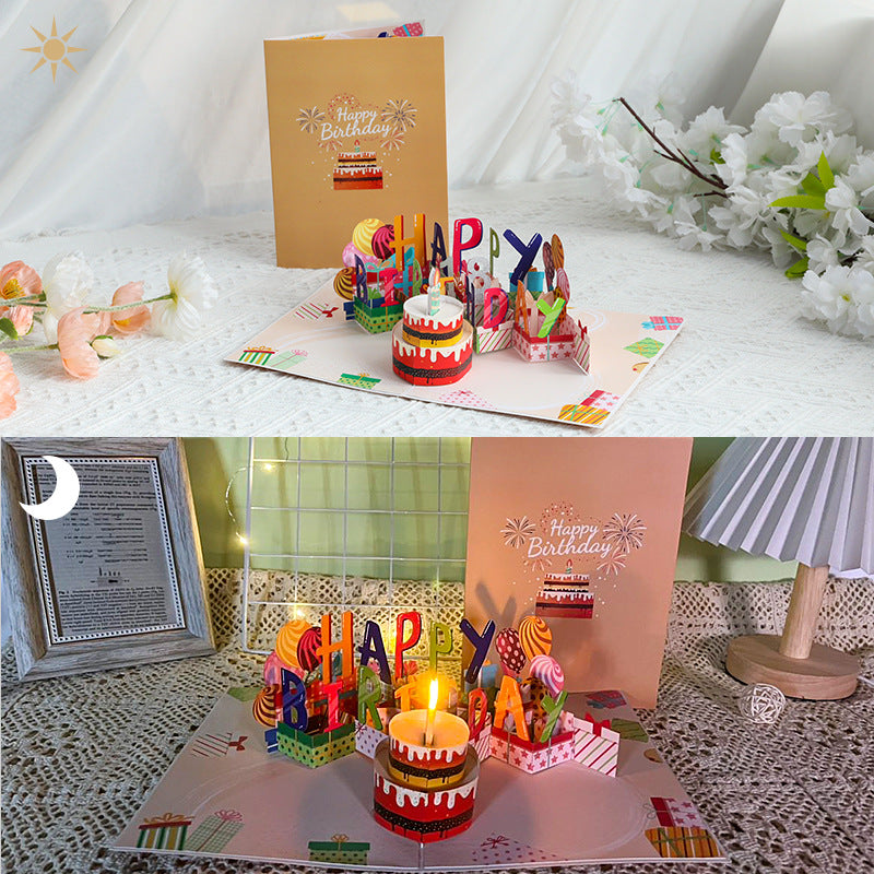 Interactive 3D Pop-Up Birthday Card with Music, Light 4