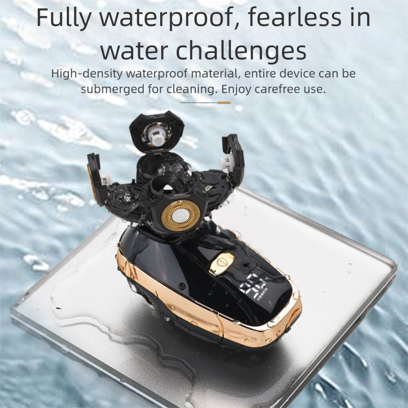 Black 5-Head Rotary Shaver - Waterproof & wireless 3