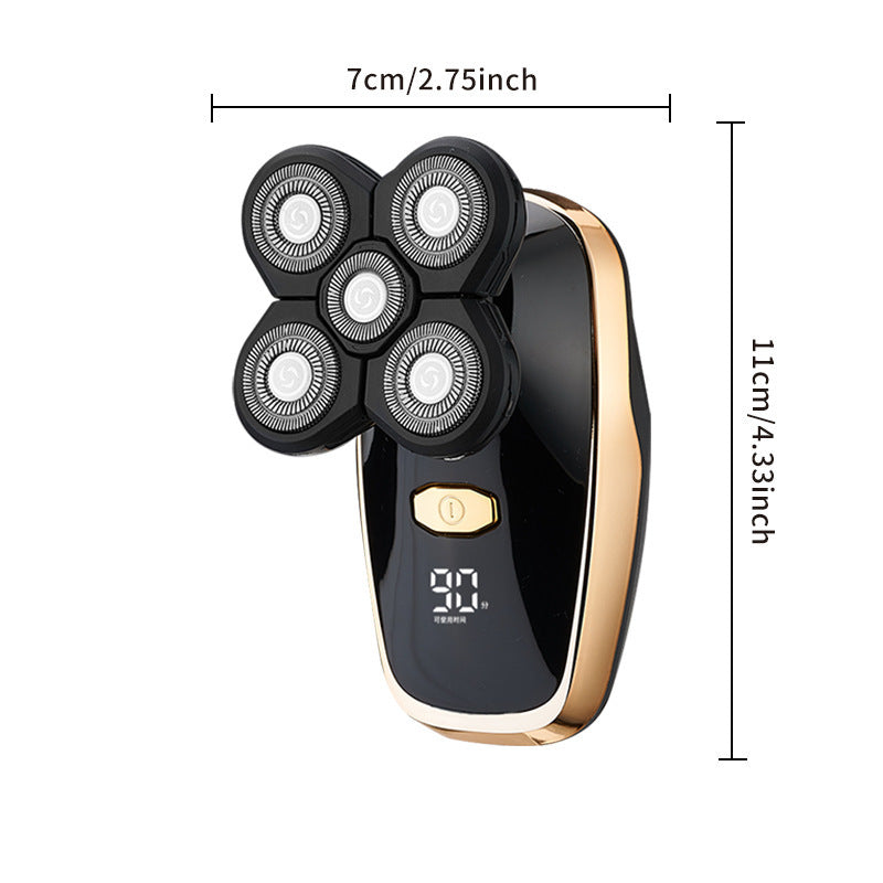 Black 5-Head Rotary Shaver - Waterproof & wireless 4