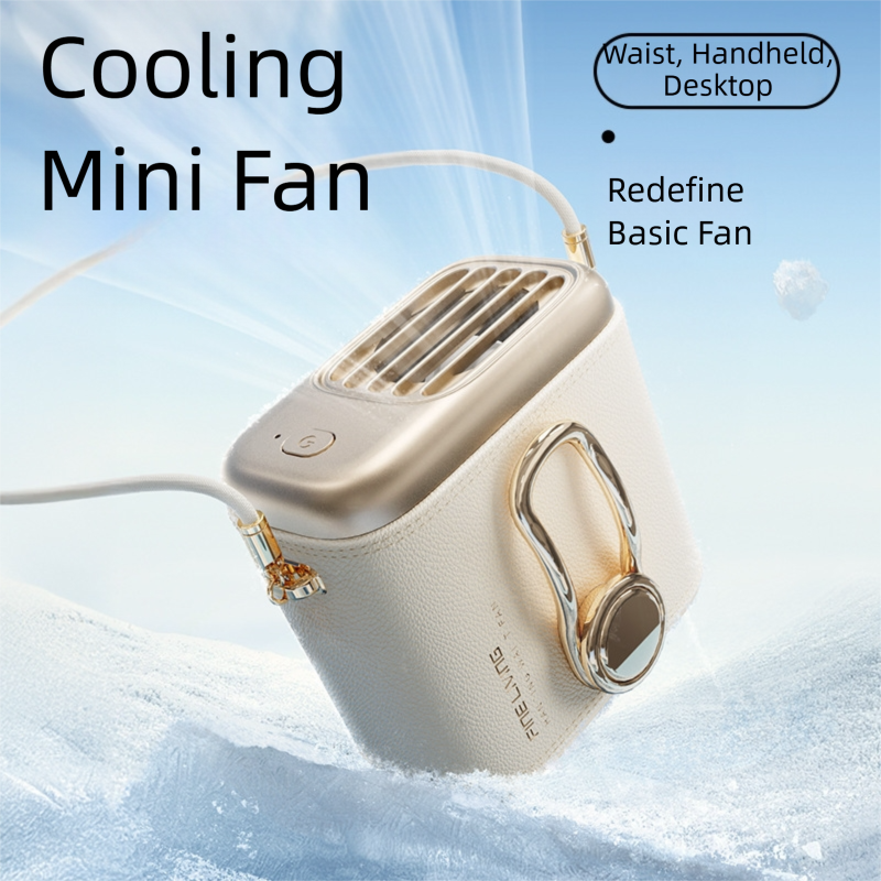Brown Portable Fan for Outdoor, Waist Clip, and Desktop Cooling 4