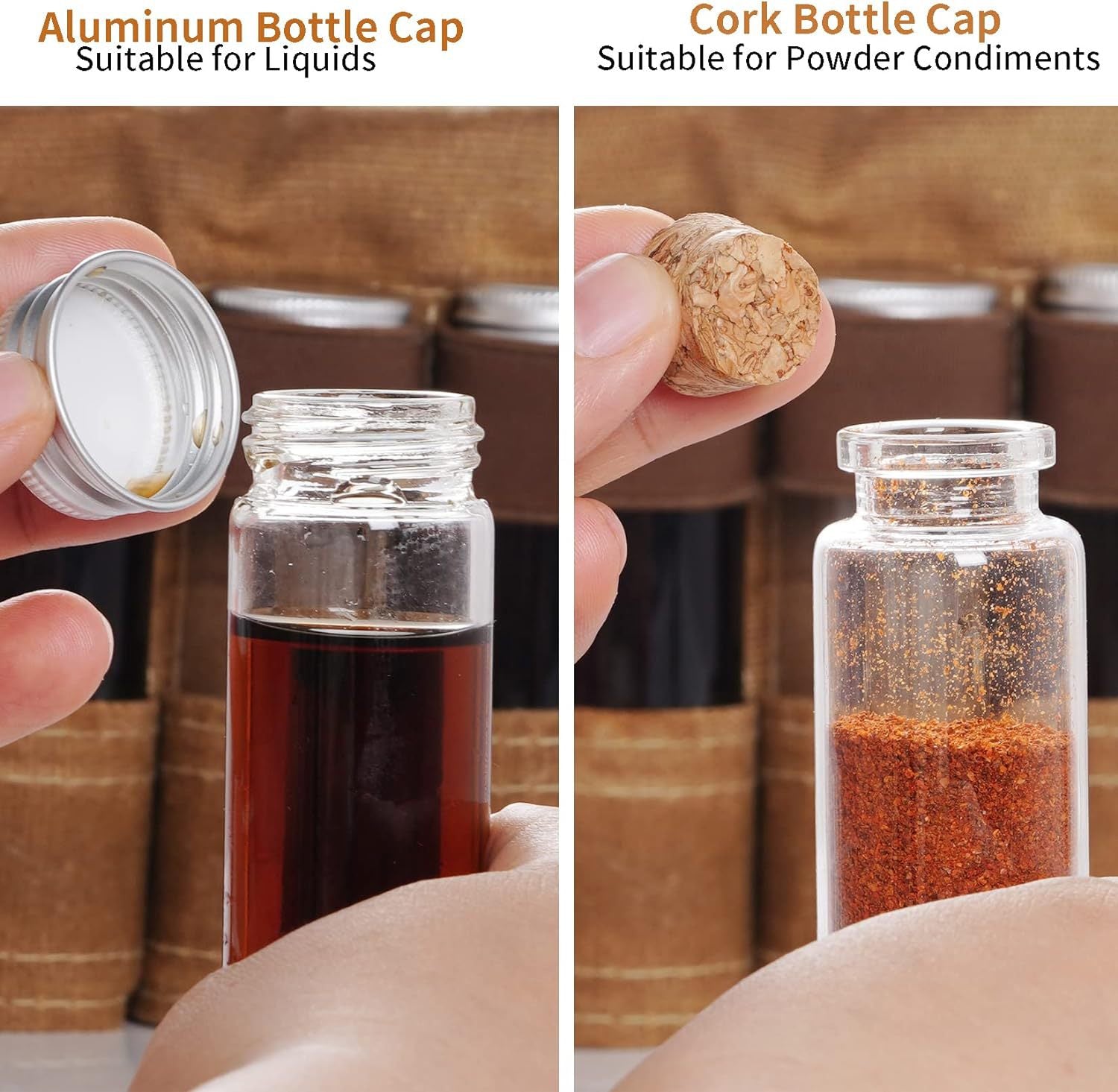 Black canvas spice storage box (9.1 x 4.7 x 2.8 inches) With 10 bottles 3