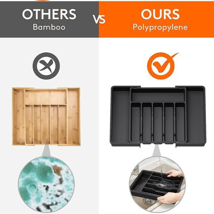 Black Adjustable Cutlery Tray (33-57cm) 6