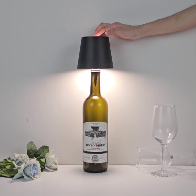 Cream-Coffee Cordless Tri-Color Wine Bottle LED Lamp 3