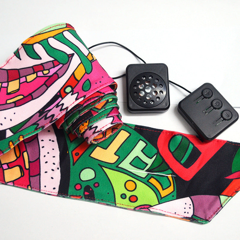 Blue Sports Headband with Removable Bluetooth Speakers