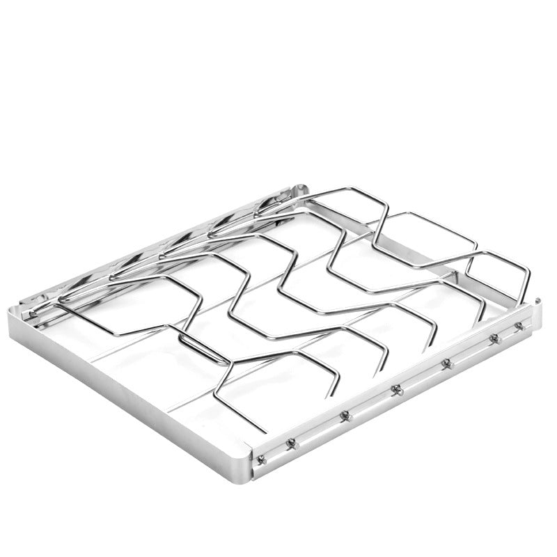 2-Pack Foldable Stainless Steel Rib Racks(26.6 x 22.2 x 2.3 cm) 4