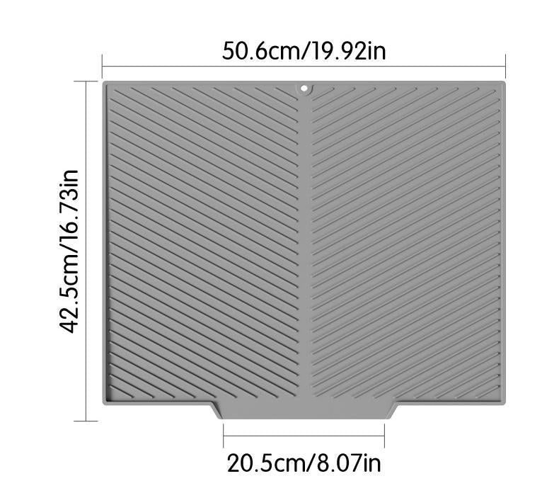 2PC Black Multi-Use Drain Mat (51x43 cm) – Non-Slip Heat Protection for Dish Drying & Prep 5