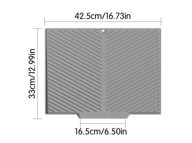 2PC Black Multi-Use Drain Mat (43x33 cm) – Non-Slip Heat Protection for Dish Drying & Prep 5