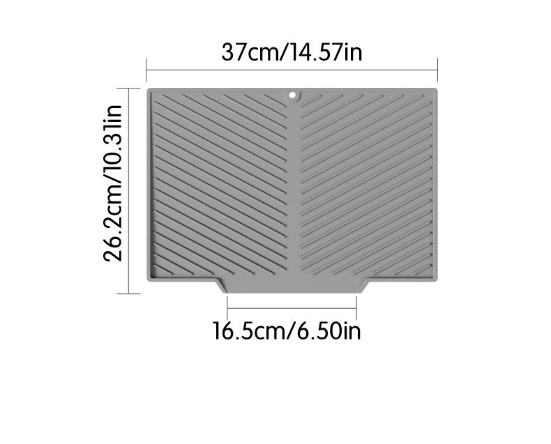 2PC White Multi-Use Drain Mat (37x27 cm) – Non-Slip Heat Protection for Dish Drying & Prep 5