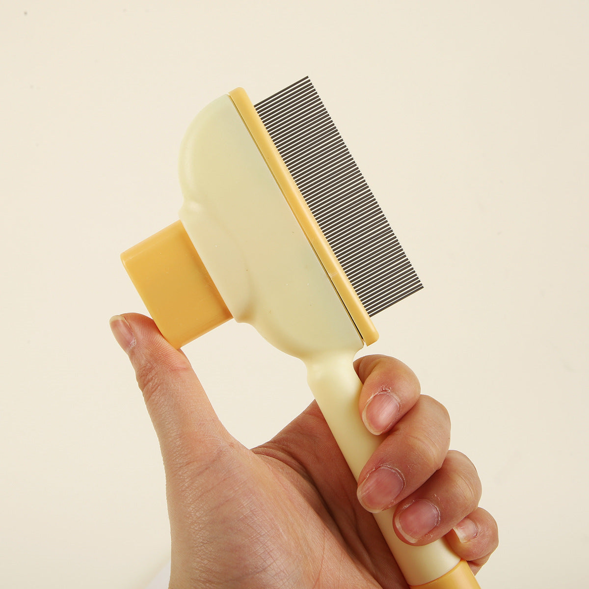 4-Pack Self-Cleaning Pet Brush Set – Stainless Steel Deshedding Slicker Combs (2 Long Pin & 2 Dual Pin) in Green & Yellow Tones 6