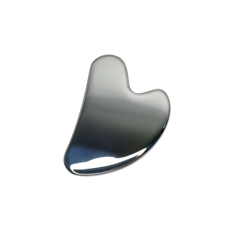 Stainless Steel Heart Gua Sha Facial Tools - Large Size (8.5x6.2cm) for Face and Body, Massager for Reducing Puffiness