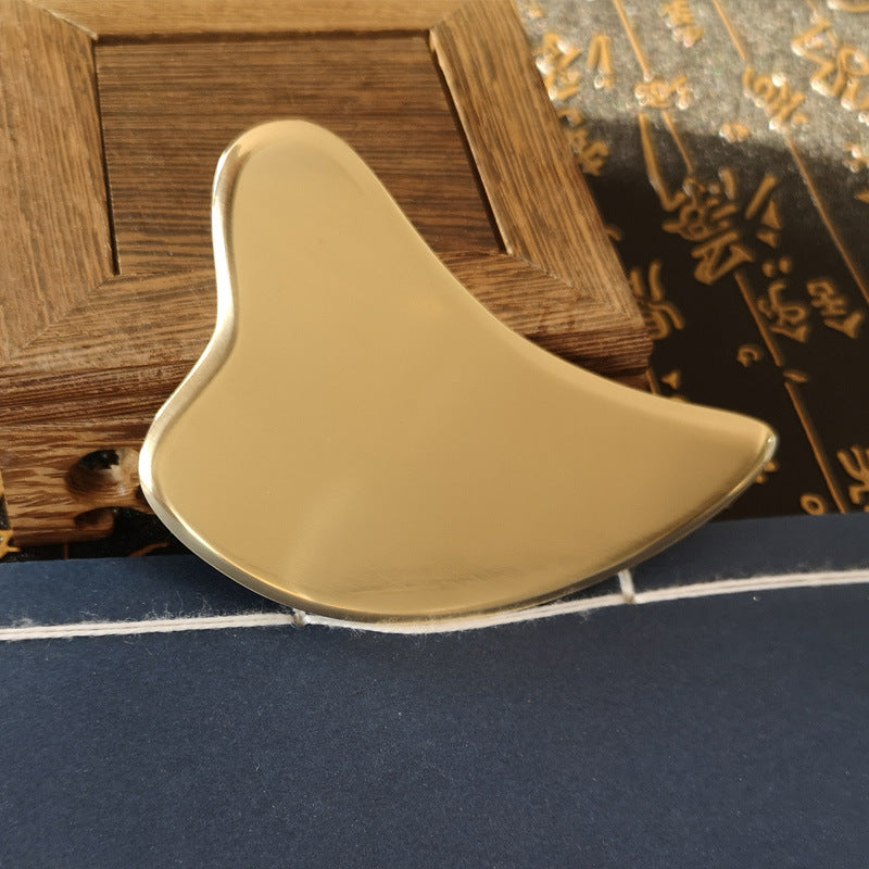 Brass Heart Gua Sha Tool – 3mm Facial Scraper for Lymphatic Drainage & Tension Relief 3