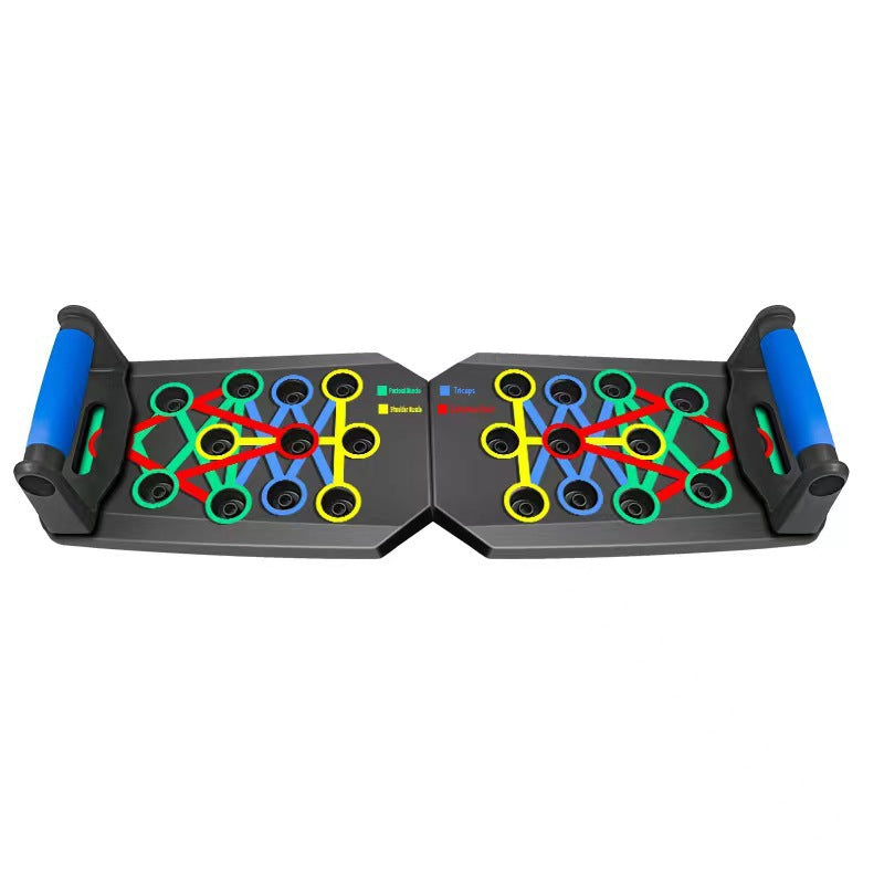 30-Hole Black Foldable Push Up Board with Resistance Bands & Non-Slip Grips for Home Gym 4