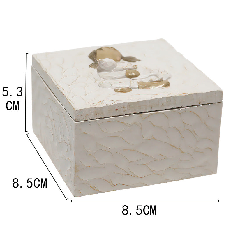 Resin Pet Urn Keepsake Box(8.5*8.5*5.3CM) – Child Hugging Dog Cremation Memorial 3