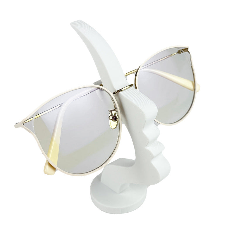 3-Pack White Abstract Face Eyewear Stand – Sculptural Desk & Nightstand Display (13.7 * 5CM)