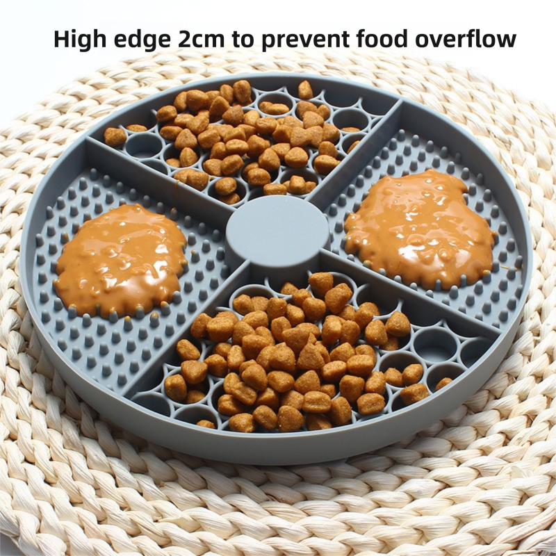 2-Pack Yellow Food Grade Silicone Dog Lick Mat - Bone Shape Slow Feeder for Anxiety Relief, Training & Bath Time - Non-Slip Suction Cups 3