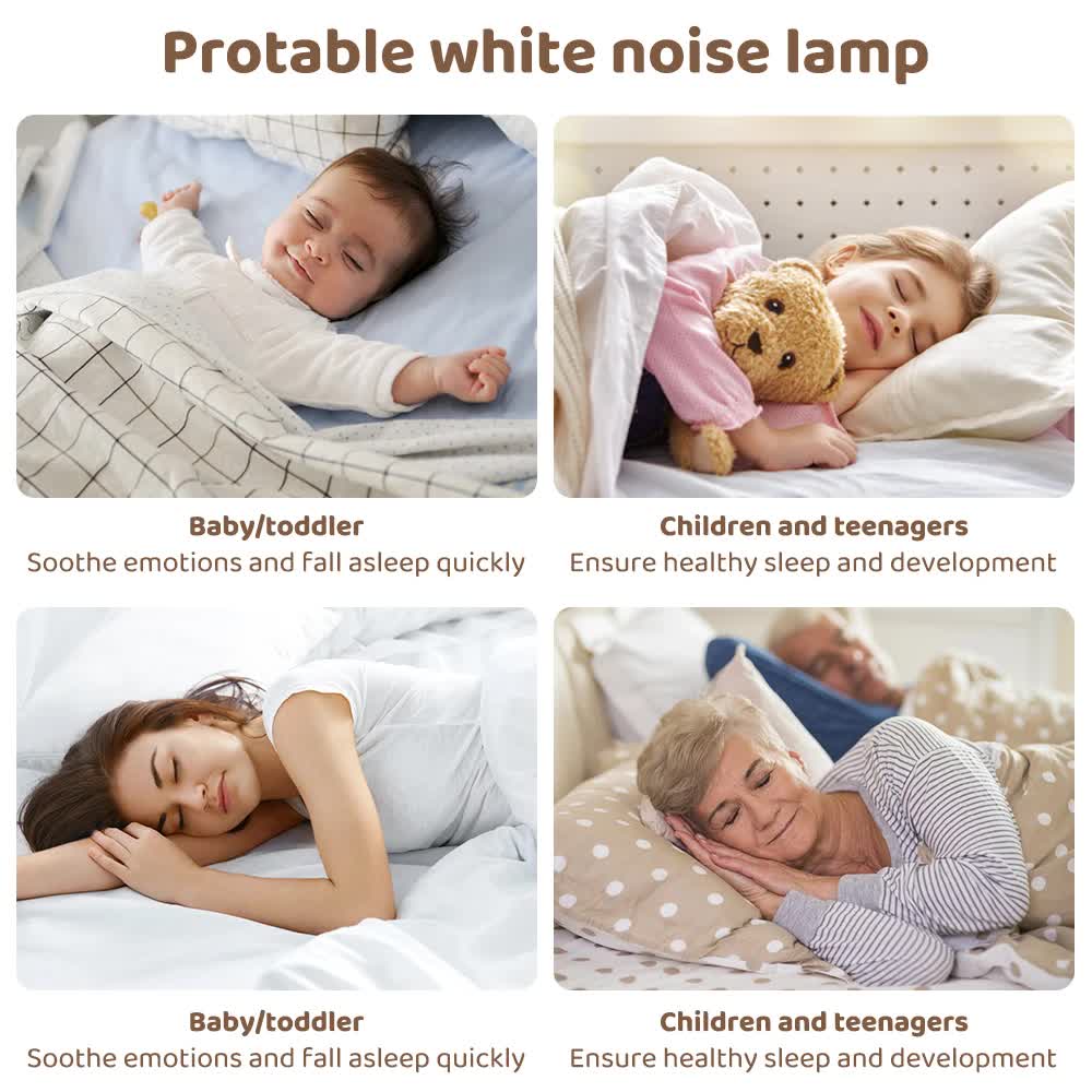 Portable Baby Sleep White Noise Machine(12.5*7*3.5 CM) With Soothing Sounds, RGB Night Light & Auto Timer - USB-C Rechargeable 5