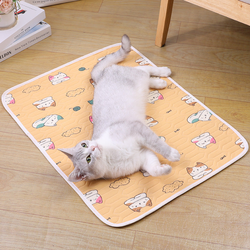 2-Pack Orange Cat Pet Summer Cooling Latex Pad (XXL Size: 90*70cm) - Breathable Ice Silk & Latex-Filled Dog Bed Cat Sleeping Mat with Non-Slip Base 6