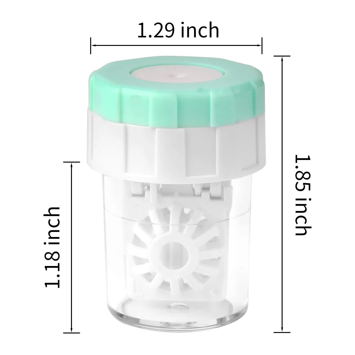 4-PCS Blue Manual Rotation Contact Lens Cleaner Case - Portable Cosmetic Lenses Storage Container & Travel Cleaning Kit 5