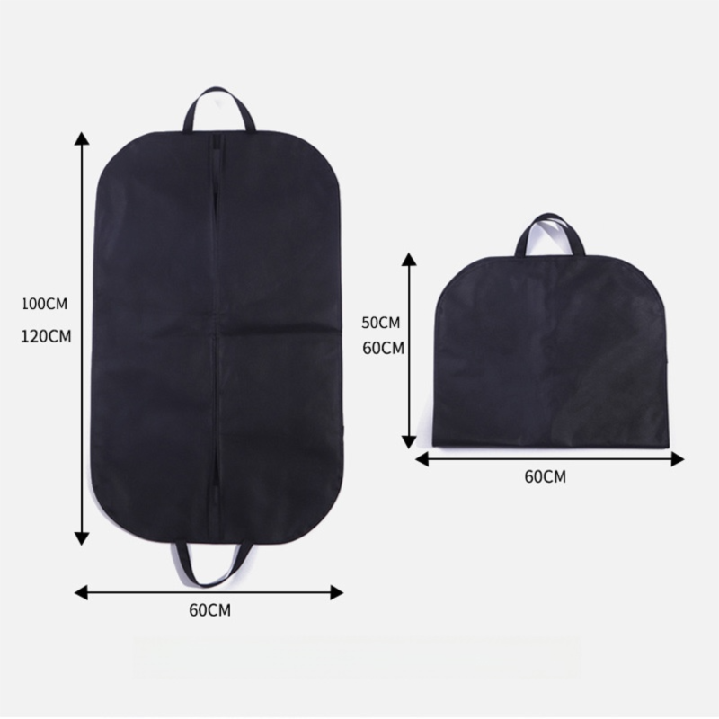 2-Pack Travel Long Dress Garment Carrier Bag Suit Bags(60×100CM) -  Non-Woven Dust Cover, Foldable Hanging Clothes Storage Bag with Reinforced Handle 4