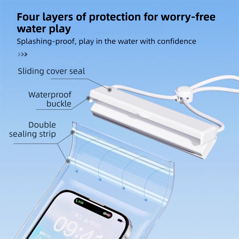 3-PCS Green IPX8 Waterproof Phone Pouch(19×11 CM) - Universal Touch Screen & Underwater Photo Case for Swimming, Snorkeling, and Beach 3