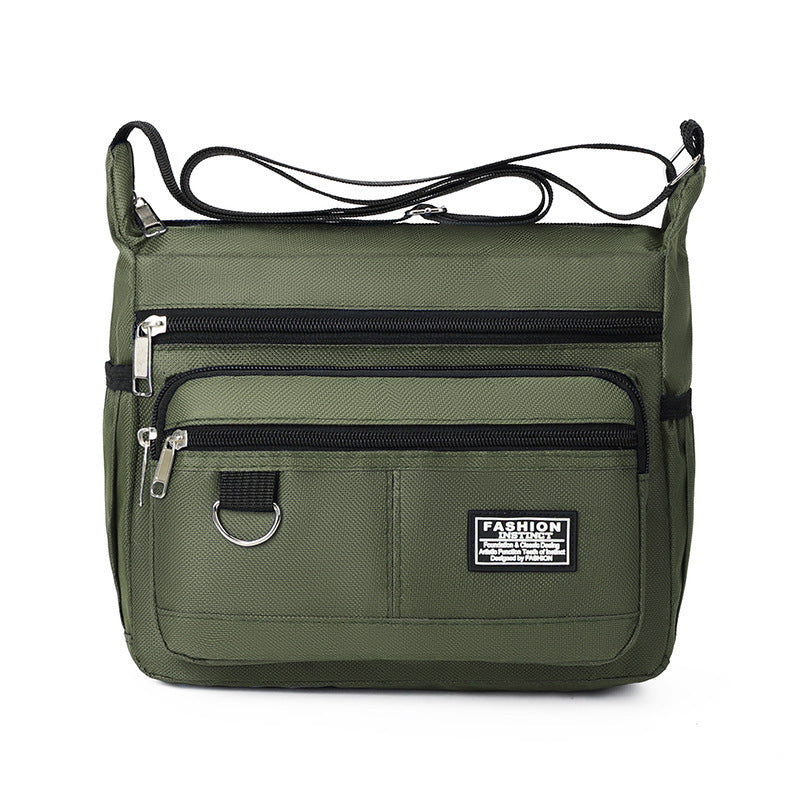 Green Men's Waterproof Oxford Cloth Crossbody Bag - Durable Anti-Theft Shoulder Backpack for Business, Travel & 10-inch Tablet