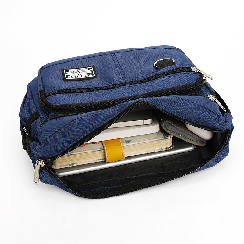 Black Men's Waterproof Oxford Cloth Crossbody Bag - Durable Anti-Theft Shoulder Backpack for Business, Travel & 10-inch Tablet 3