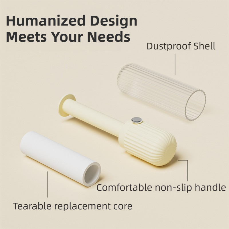 White Portable Mini Lint Roller Set for Pet Hair Cleaning - 6 Refills (180 Sheets Total), Sticky Dust Remover Brush for Clothes & Travel 5