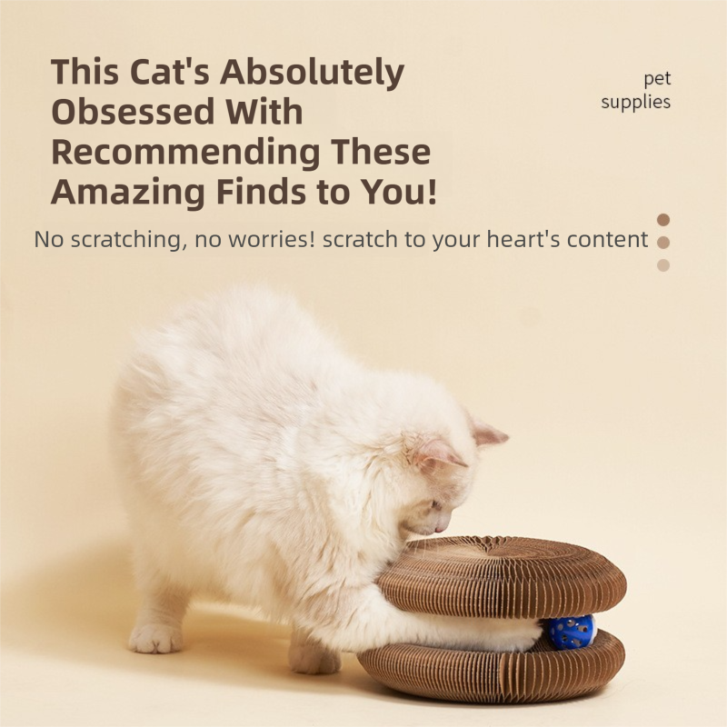 2-Pack Creative Accordion Cat Scratcher (Cat Head Design, 23x23x10CM) - Reversible Honeycomb Material Scratch Pad & Lounge Mat for Stress Relief 3