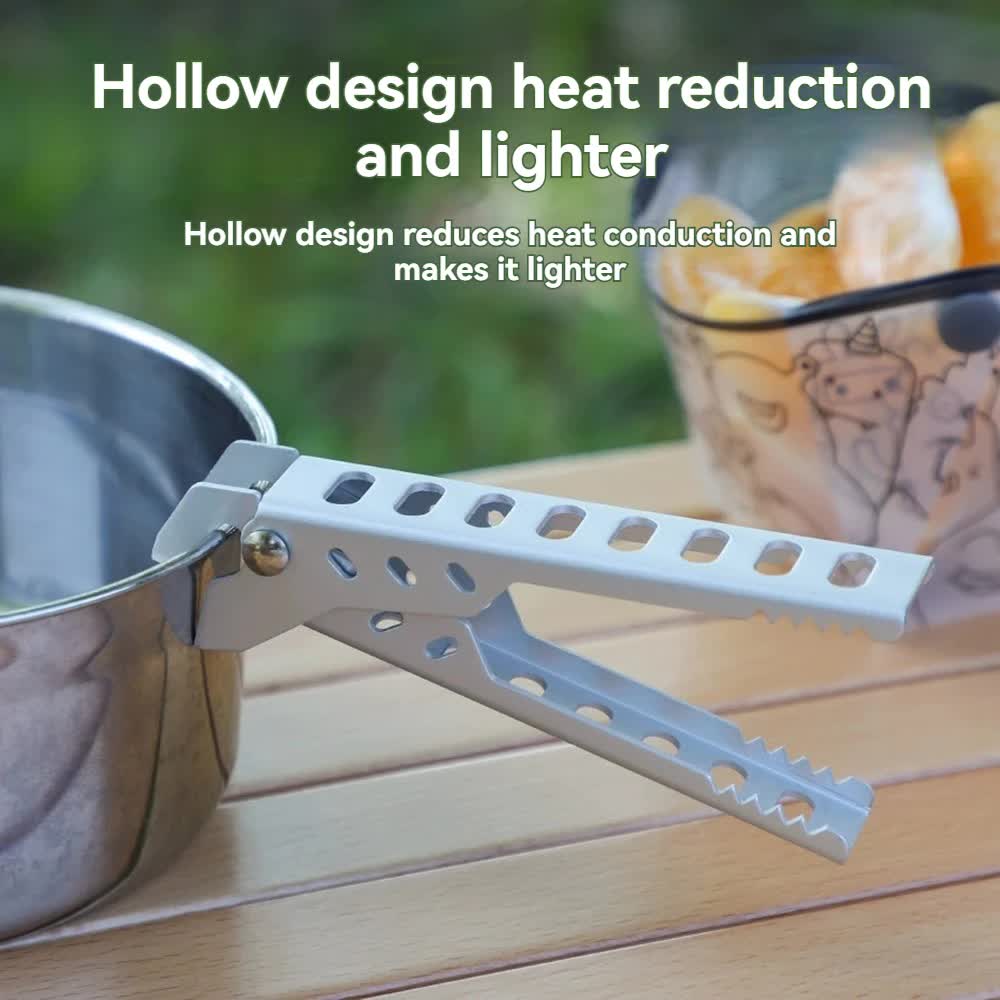 4-Pack Sliver Outdoors Home Alloy Anti-Scald Pot Clip - Ultralight Bowl Grippe for Camping BBQ Microwave Plate Retrieval and Hot Cookware 3