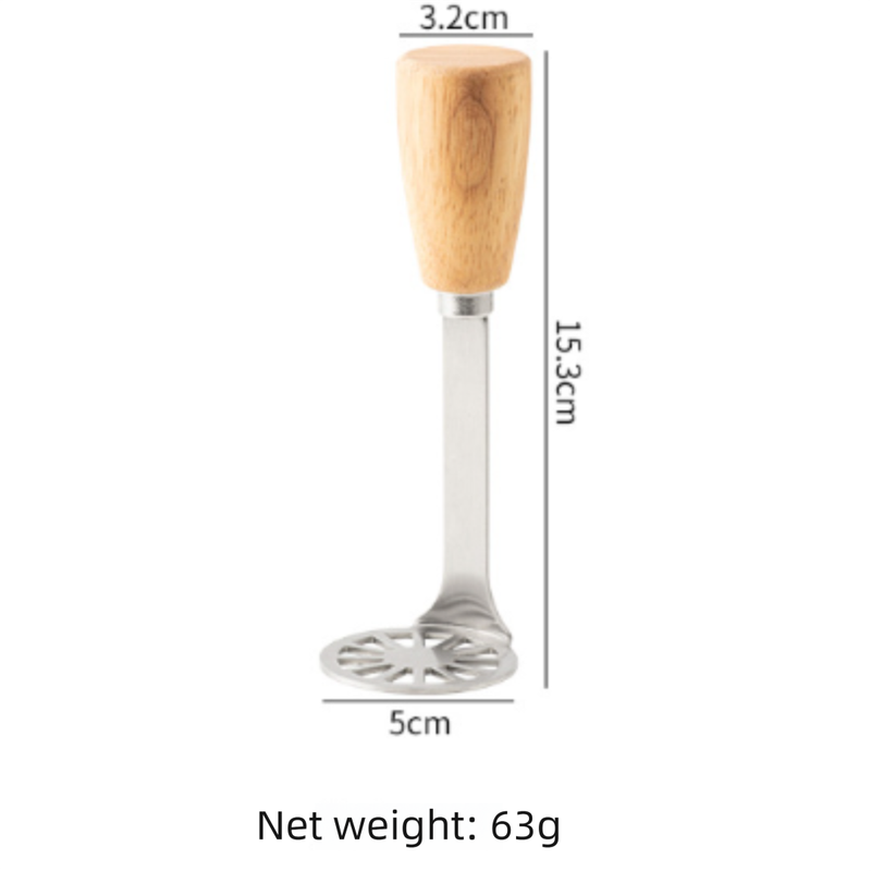 2-Pack Standable Stainless Steel Potato Masher - Heavy-Duty Kitchen Tool for Baby Food & Purees 3