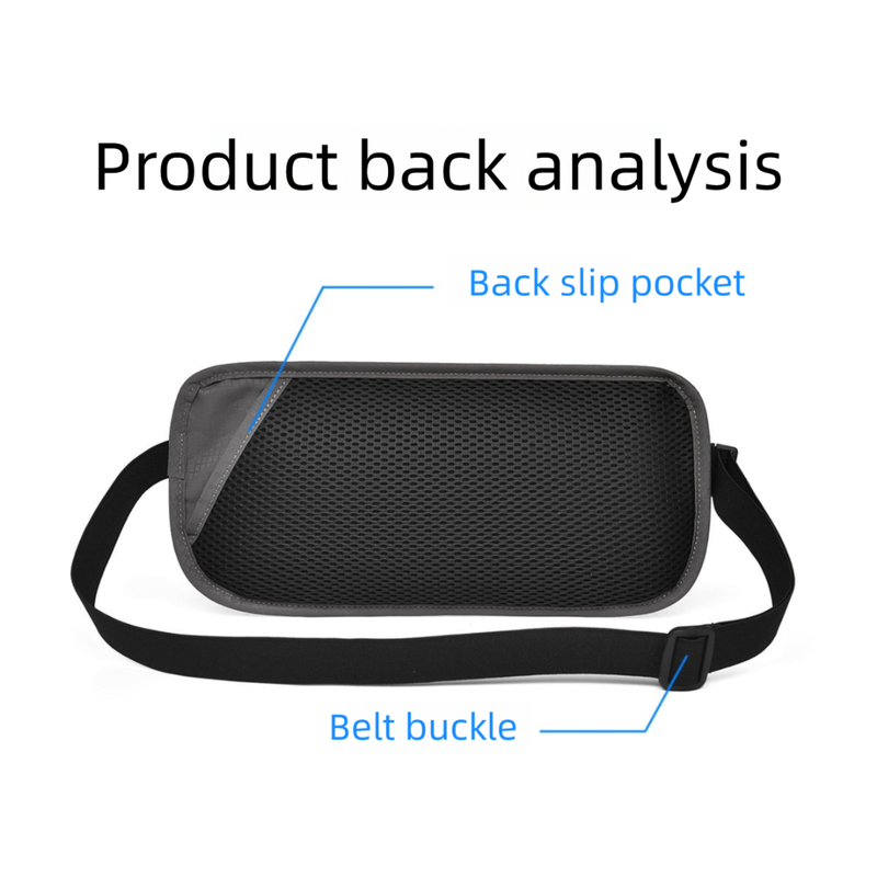 Blue RFID Blocking Slim Anti-Theft Fanny Pack for Outdoor Travel - Hidden Money Belt for Passport, Documents & Cash 4