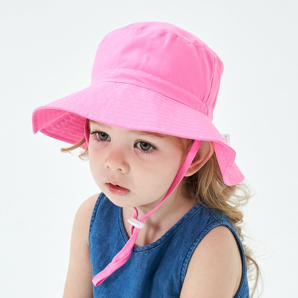 2-Pack Pink Kids Sun Hat and Travel Beach Fisherman Cap(M Size for Head Circumference 52-54) - Breathable UV Protection Cap