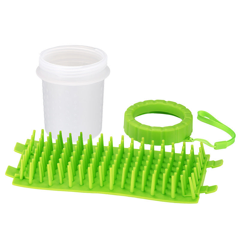Green Small Size Quick & Easy-Clean Dog Paw Cleaner Cup - PP+TPR Material, Gentle Pet Grooming Tool 3