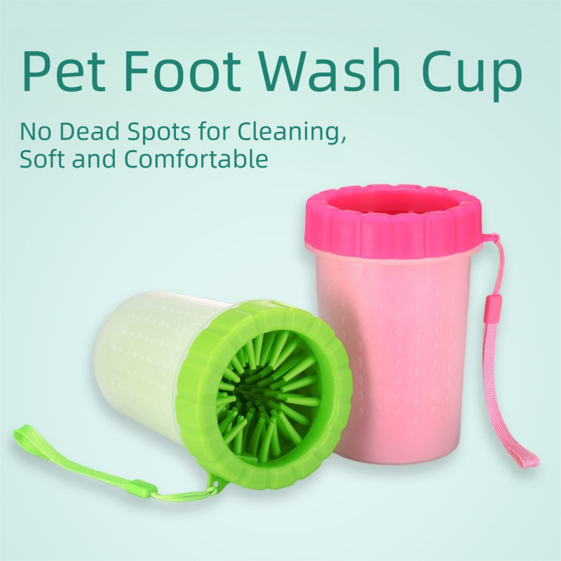 Blue Large Size Quick & Easy-Clean Dog Paw Cleaner Cup - PP+TPR Material, Gentle Pet Grooming Tool