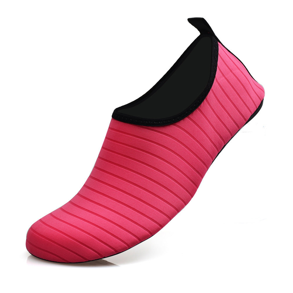 #36/37 Rose Red Quick-Dry Aqua Beach Water Shoes for Men and Women - Slip-On Lightweight Breathable Barefoot Swim Socks