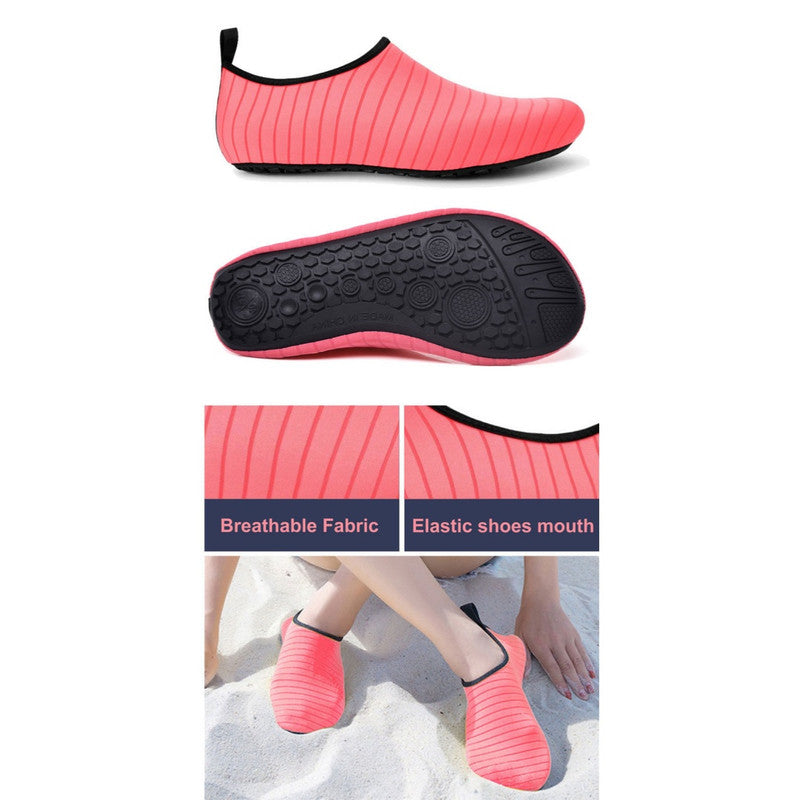 #38/39 Rose Red Quick-Dry Aqua Beach Water Shoes for Men and Women - Slip-On Lightweight Breathable Barefoot Swim Socks 4
