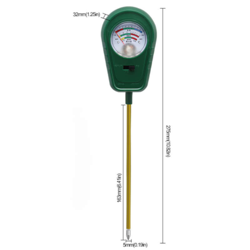 3-in-1 Mechanical Pointer Soil Meter - No Batteries Required, Measures Fertility, Moisture, and pH for Gardening 4