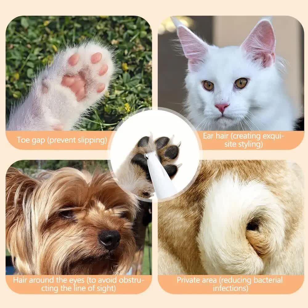 F5 Portable Pet Hair Detailed Trimmer(2 * 140mm Blades) - Cat & Dog Waterproof  Grooming Clipper with LED Light &  Display, Low-Noise Ceramic Blade 4