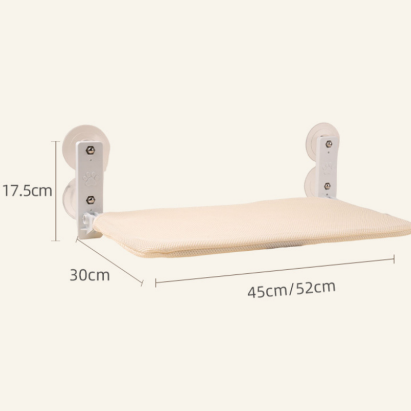 Foldable Window Faux Rabbit Fur Cat Perch(52 x 30 cm) - Warm Soft Plush Hammock with Strong 85mm Dual Suction Cups for Indoor Pets 6