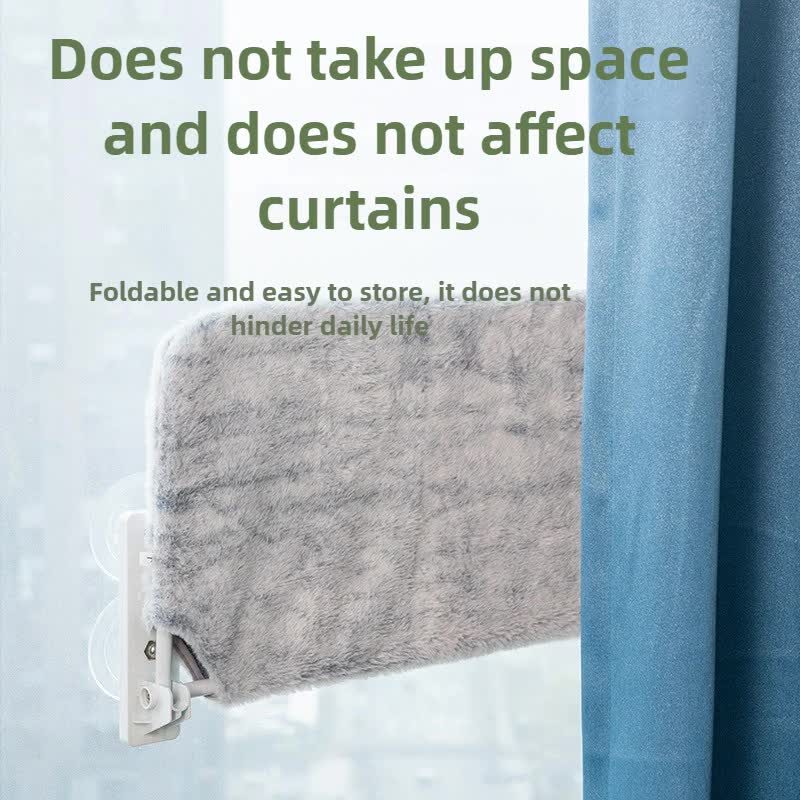 Foldable Window Thickened Plush Cat Perch(52 x 30 cm) - Warm Soft Plush Hammock with Strong 85mm Dual Suction Cups for Indoor Pets 4