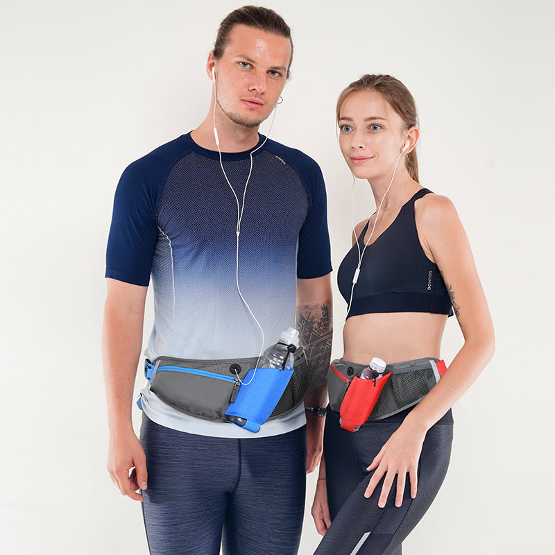 Red Adjustable Large Capacity Outdoor Sports Running Waist Pack(Waistline 70-160CM) - Multifunctional Marathon Pouch With Water Bottle Holder & Headphone Exit 4