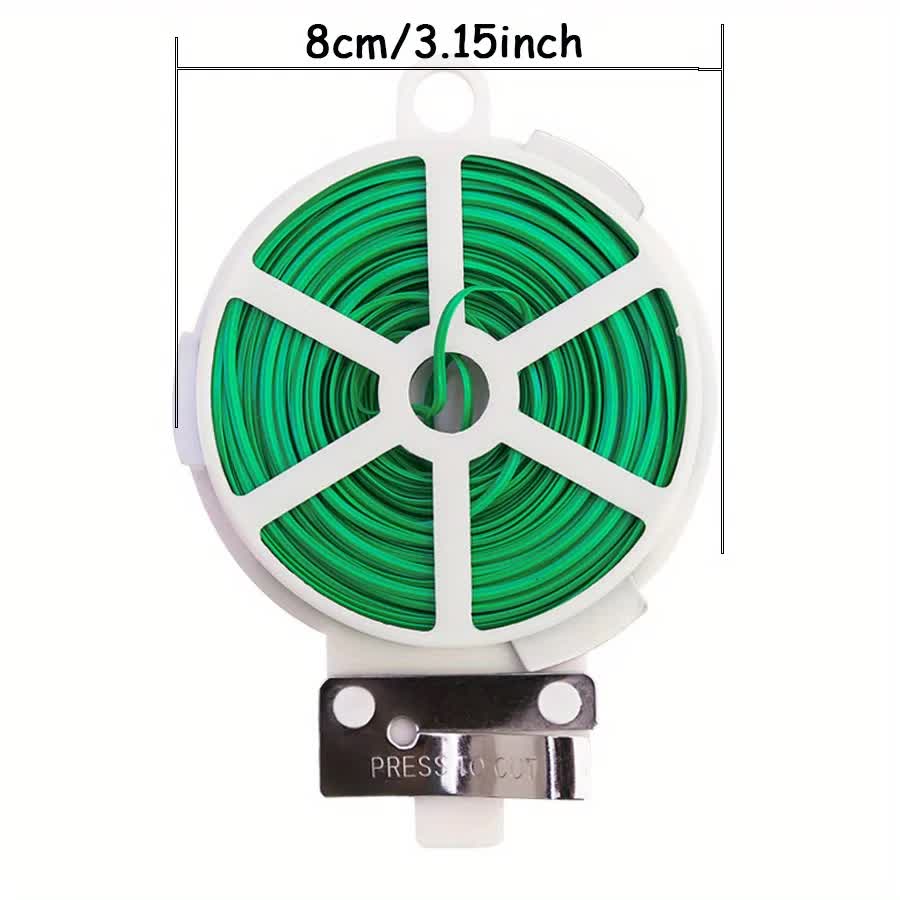 4-Rolls 100M Multifunctional Plastic Steel Twist Tie with Cutter - Sturdy Reusable Plant Support & Climbing Vine Tie 4